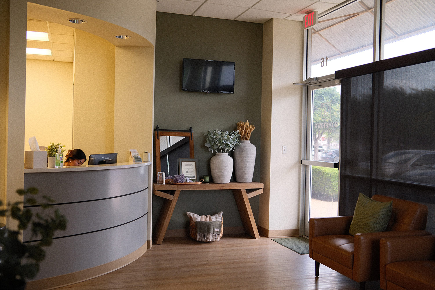 Front desk and reception area at Hometown Dental Co. in Bastrop